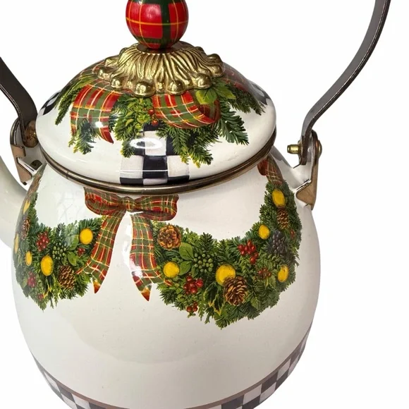 MacKenzie-Childs Evergreen 2 Quart Tea Kettle